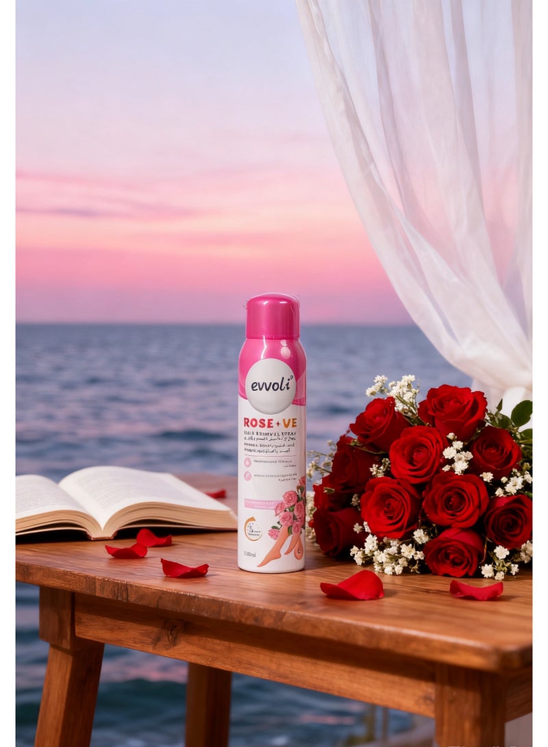 evvoli Hair Removal Spray Women and Men, No Irritation Mild Hair Remover for Underarm, Arm, Back, Chest, and Legs, Suitable For All Skin Types Rose & VE - Image 4